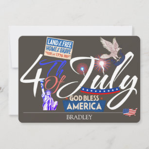 Happy 4th of July Independence Day party Card