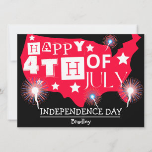 Happy 4th of July Independence Day party Holiday Card
