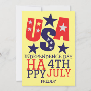 Happy 4th of July Independence Day party Holiday Card