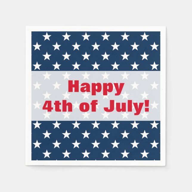 Happy 4th of July  Independence Day party napkins (Front)