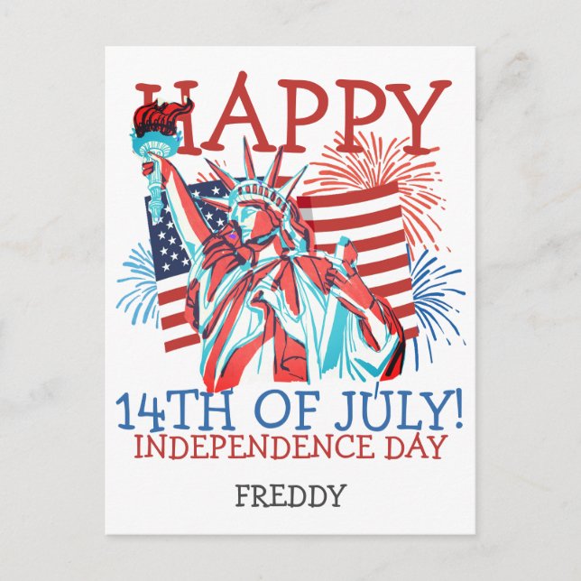 Happy 4th of July Independence Day party  Postcard (Front)