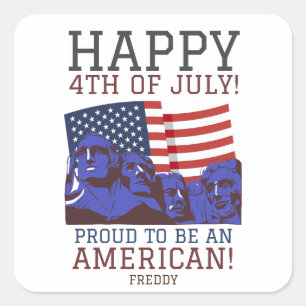 Happy 4th of July Independence Day party Square Sticker