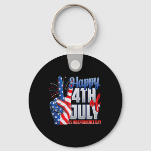 Happy 4th Of July Independence Day Patriot Flag Am Key Ring