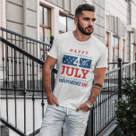 Happy 4th of July Independence Day  T-Shirt<br><div class="desc">Happy 4th of July Independence Day,  modern typography with American flag colours,  stars,  and stripes. Modern patriotic design.</div>