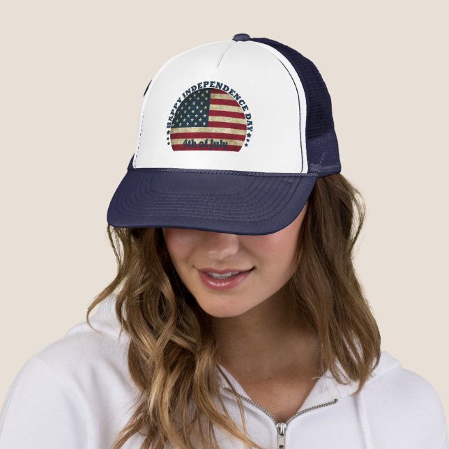 Happy 4th of july independence day trucker hat (In Situ)
