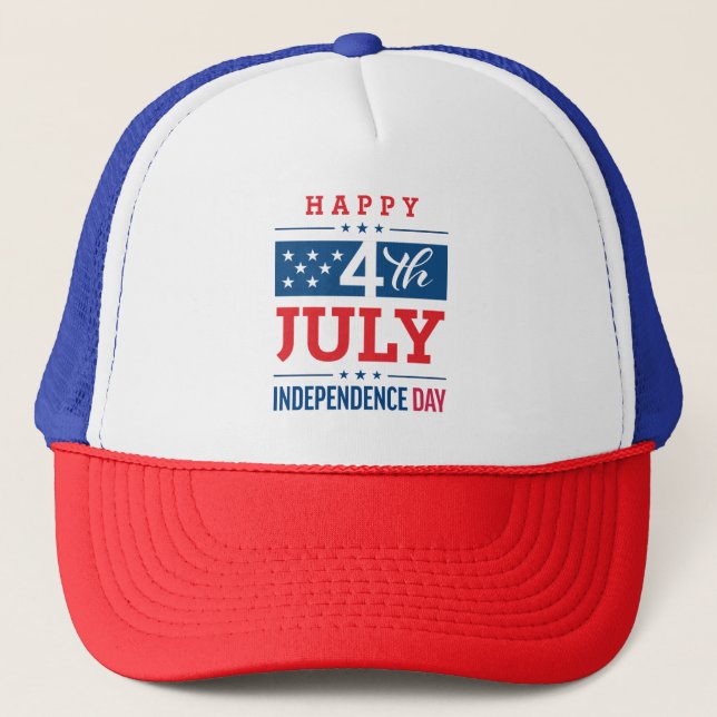 Happy 4th of July Independence Day  Trucker Hat (Front)