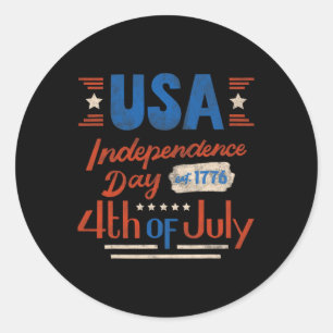 Happy 4th Of July Independence Day Usa 4th Of July Classic Round Sticker