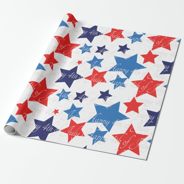 Happy 4th of July / Independence day Wrapping Paper (Unrolled)