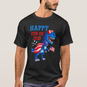 Happy 4th Of July  Kids Boys Dinosaur Amerisaurus  T-Shirt