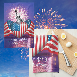 Happy 4th of July "Let Freedom Ring" Kitchen Towel