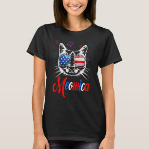Happy 4th Of July Meowica Kitty Cat Sunglasses Swe T-Shirt