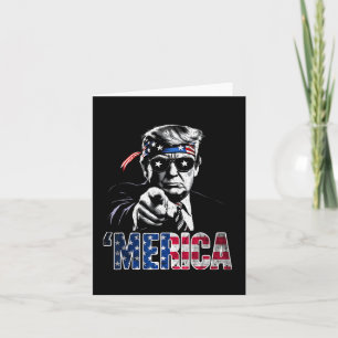 Happy 4th Of July merica Trump American Flag Usa Card