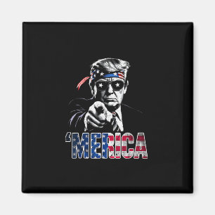 Happy 4th Of July merica Trump American Flag Usa  Magnet