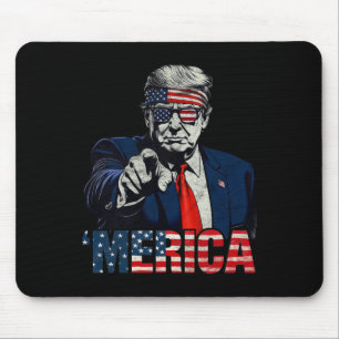 Happy 4th Of July merica Trump American Flag Usa  Mouse Pad
