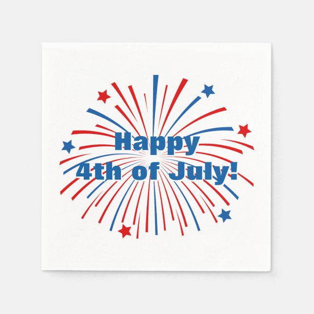 Happy 4th of July napkins for Independence Day (Front)