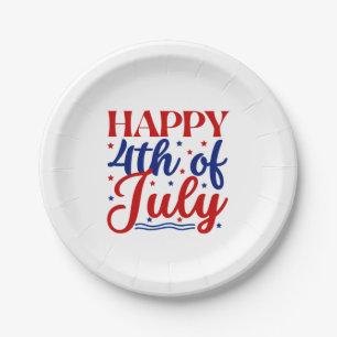 Happy 4Th Of July Paper Plate