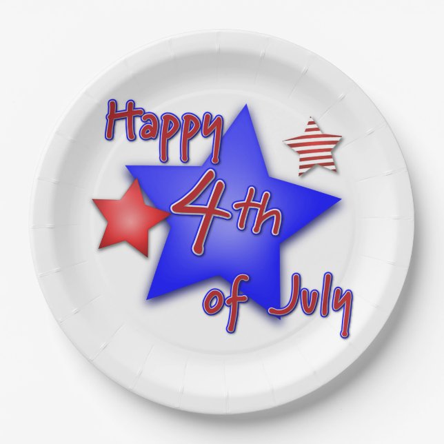 Happy 4th of July Paper Plate (Front)