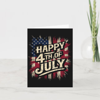 Happy 4th Of July Patriotic Aamerican Flag 4th Of Card