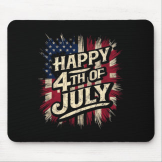 Happy 4th Of July Patriotic Aamerican Flag 4th Of Mouse Pad