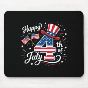 Happy 4th of July Patriotic American Flag 4th of Mouse Pad