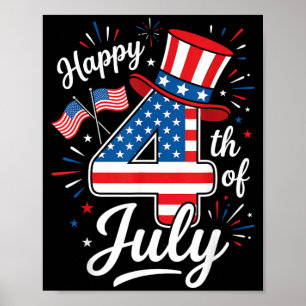 Happy 4th of July Patriotic American Flag 4th of Poster