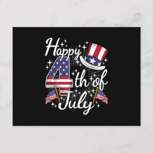Happy 4th Of July Patriotic American Flag USA Enclosure Card