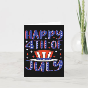 Happy 4th Of July Patriotic American Flag Usa Inde Card