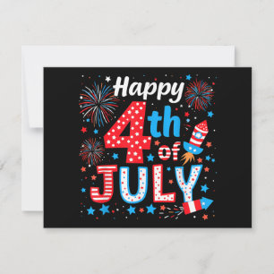 Happy 4th Of July Patriotic American Flag USA Invitation
