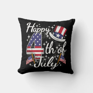 Happy 4th Of July Patriotic American Flag USA Men Cushion