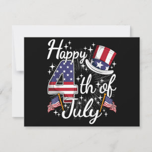 Happy 4th Of July Patriotic American Flag USA Men Invitation