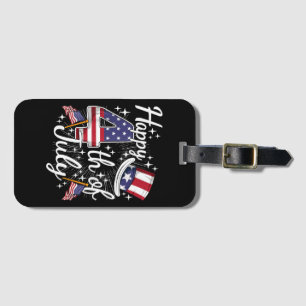 Happy 4th Of July Patriotic American Flag USA Men Luggage Tag
