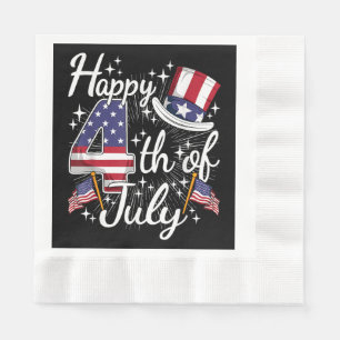 Happy 4th Of July Patriotic American Flag USA Men Napkin