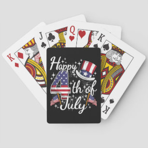 Happy 4th Of July Patriotic American Flag USA Men  Playing Cards