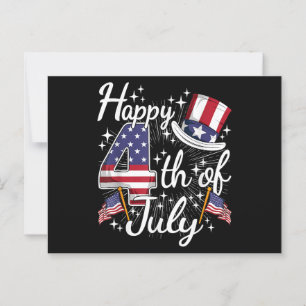 Happy 4th Of July Patriotic American Flag USA Men  Postcard