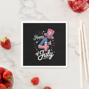 Happy 4th Of July Patriotic American Flag USA Napkin