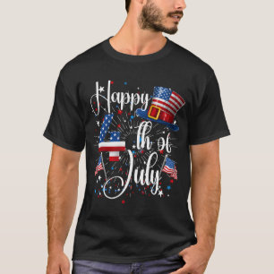 Happy 4th Of July Patriotic American Flag USA T-Shirt