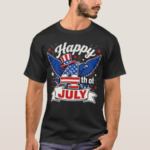 Happy 4th of July Patriotic American Flag USA T-Shirt