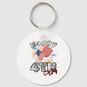 Happy 4th Of July Patriotic American - Independenc Key Ring