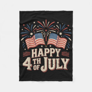 Happy 4th Of July Patriotic American Us Flag 4th O Fleece Blanket