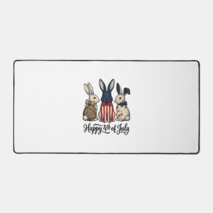 Happy 4th of July Patriotic Bunny Shirt Design_1 Desk Mat