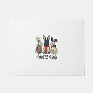 Happy 4th of July Patriotic Bunny Shirt Design_1 Doormat