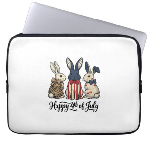 Happy 4th of July Patriotic Bunny Shirt Design_1 Laptop Sleeve
