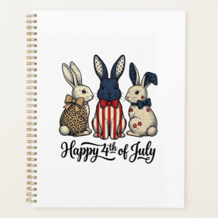 Happy 4th of July Patriotic Bunny Shirt Design_1 Planner