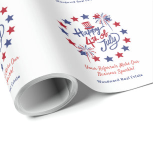 Happy 4th of July Patriotic Business Personalised  Wrapping Paper
