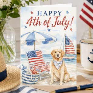 Happy 4th of July Patriotic Dog Summer Holiday Card