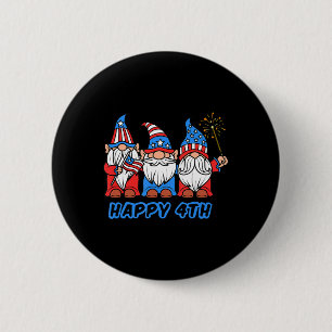 Happy 4th of July Patriotic Pride Gnomes Independe 6 Cm Round Badge