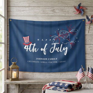 Happy 4th of July Patriotic USA Independence Day Banner