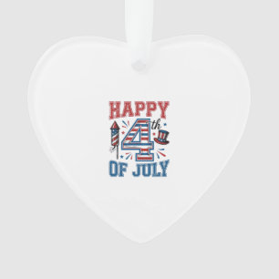 Happy 4th of July Patriotic Vintage Vector Design_ Ornament