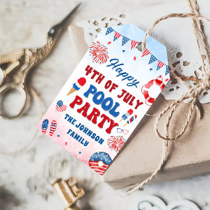Happy 4th of July Pool Party Summer Gift Tags