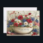Happy 4th of July Postcard<br><div class="desc">Happy 4th of July,  American colour bouquet.</div>